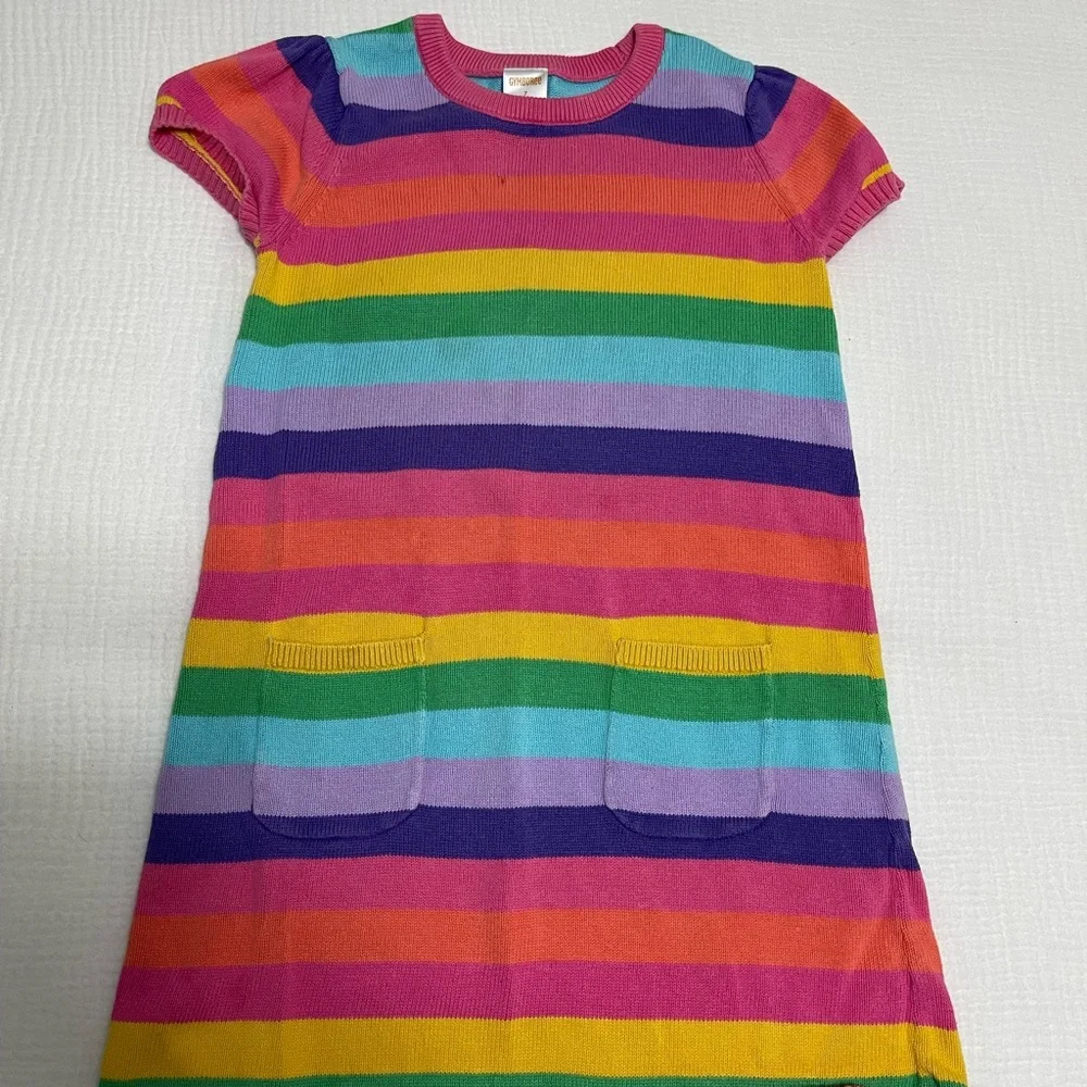 Gymboree Rainbow Striped Knit Dress - Pink, Orange, Yellow, Green, Blue, Purple